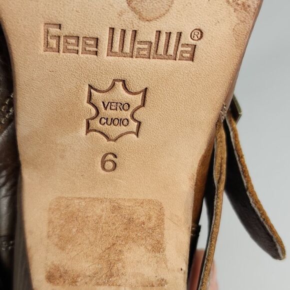 Gee WaWa Women's US 6 Brown Leather Buckle Straps Ankle Moto Biker Booties - Picture 10 of 16